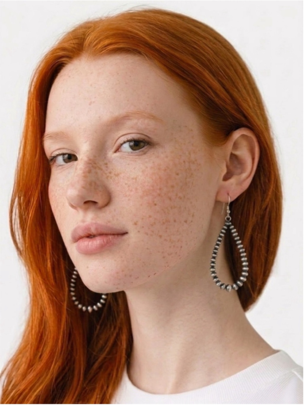 Authentic Navajo Pearl - Teardrop Hoop Earrings